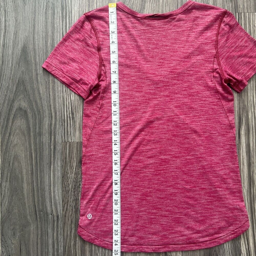 Lululemon What The Sport Tee Athletic Short Sleeve T Shirt Regal Plum Red Size 4 - Picture 4 of 6